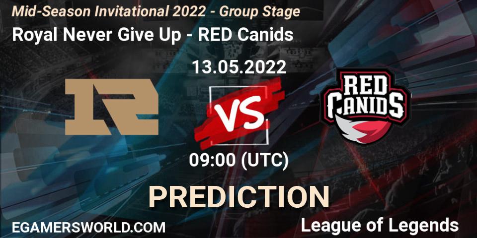 Royal Never Give Up vs RED Canids: Betting TIp, Match Prediction. 12.05.2022 at 11:00. LoL, Mid-Season Invitational 2022 - Group Stage
