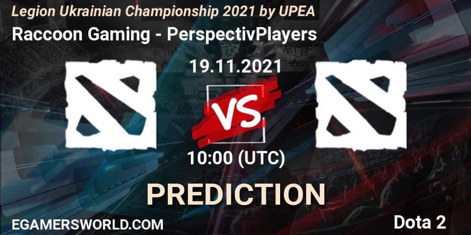 Raccoon Gaming vs PerspectivPlayers: Betting TIp, Match Prediction. 19.11.2021 at 10:02. Dota 2, Legion Ukrainian Championship 2021 by UPEA
