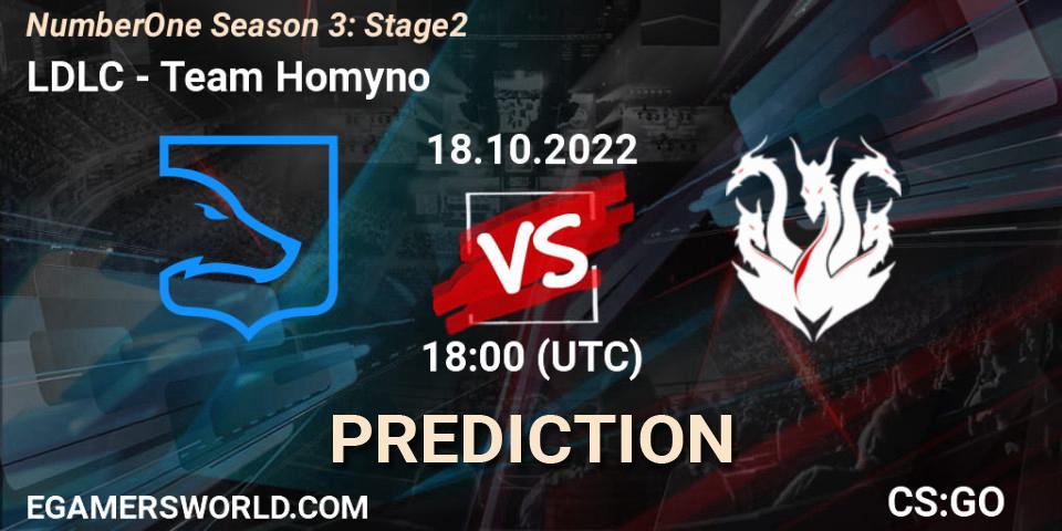 LDLC vs Team Homyno: Betting TIp, Match Prediction. 18.10.2022 at 18:00. Counter-Strike (CS2), NumberOne Season 3: Stage 2