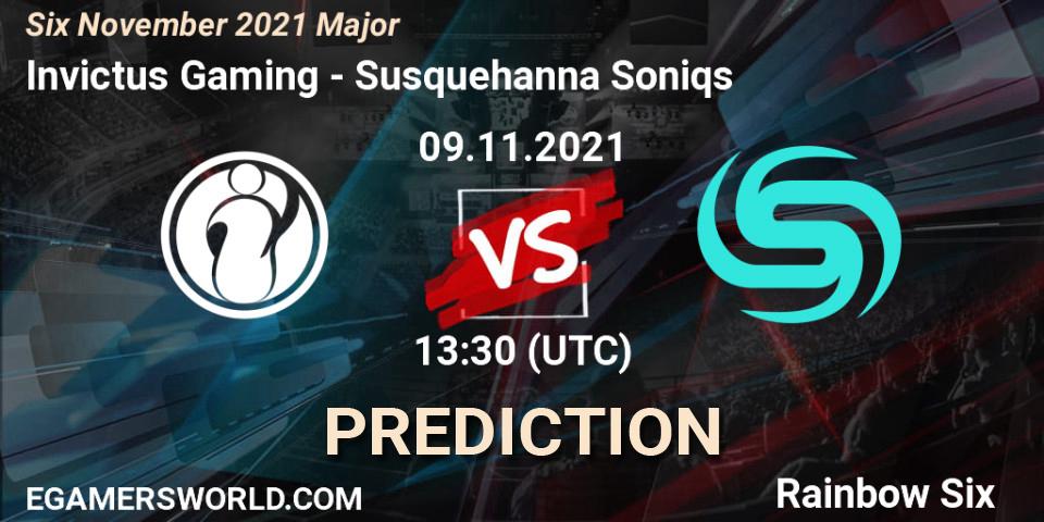 Susquehanna Soniqs vs Invictus Gaming: Betting TIp, Match Prediction. 10.11.2021 at 18:00. Rainbow Six, Six Sweden Major 2021