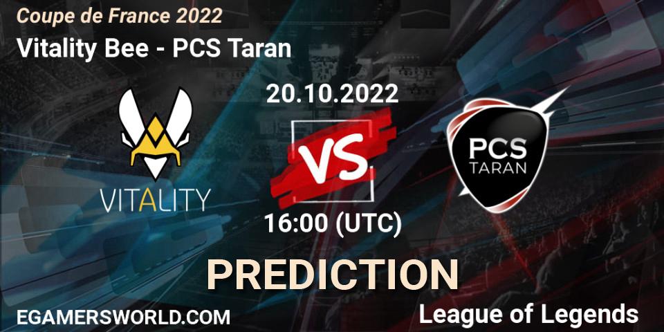 Vitality Bee vs PCS Taran: Betting TIp, Match Prediction. 20.10.22. LoL, Coupe de France 2022