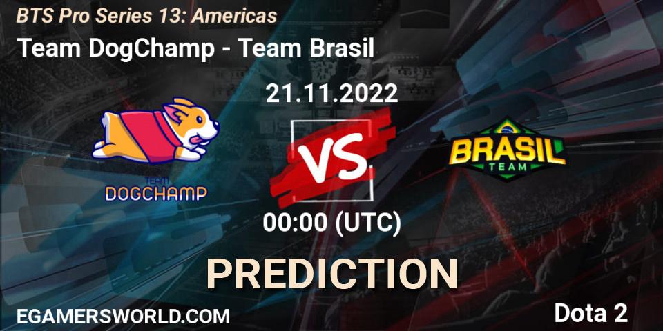 Team DogChamp vs Team Brasil: Betting TIp, Match Prediction. 21.11.22. Dota 2, BTS Pro Series 13: Americas
