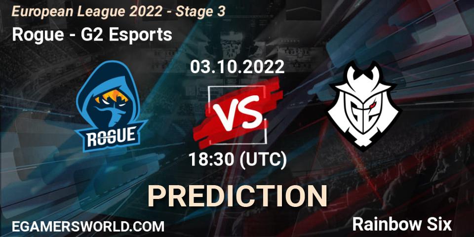 Rogue vs G2 Esports: Betting TIp, Match Prediction. 03.10.22. Rainbow Six, European League 2022 - Stage 3