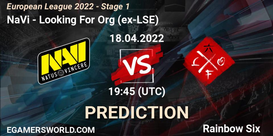 NaVi vs Looking For Org (ex-LSE): Betting TIp, Match Prediction. 18.04.22. Rainbow Six, European League 2022 - Stage 1
