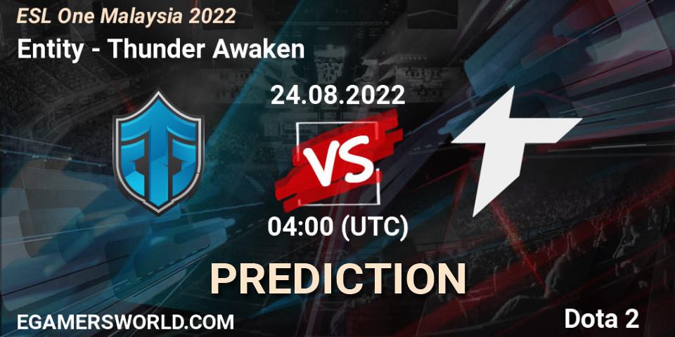Entity vs Thunder Awaken: Betting TIp, Match Prediction. 24.08.22. Dota 2, ESL One Malaysia 2022