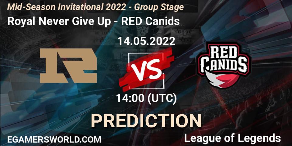 Royal Never Give Up vs RED Canids: Betting TIp, Match Prediction. 14.05.22. LoL, Mid-Season Invitational 2022 - Group Stage
