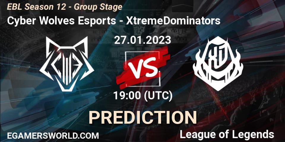 Cyber Wolves Esports vs XtremeDominators: Betting TIp, Match Prediction. 27.01.23. LoL, EBL Season 12 - Group Stage