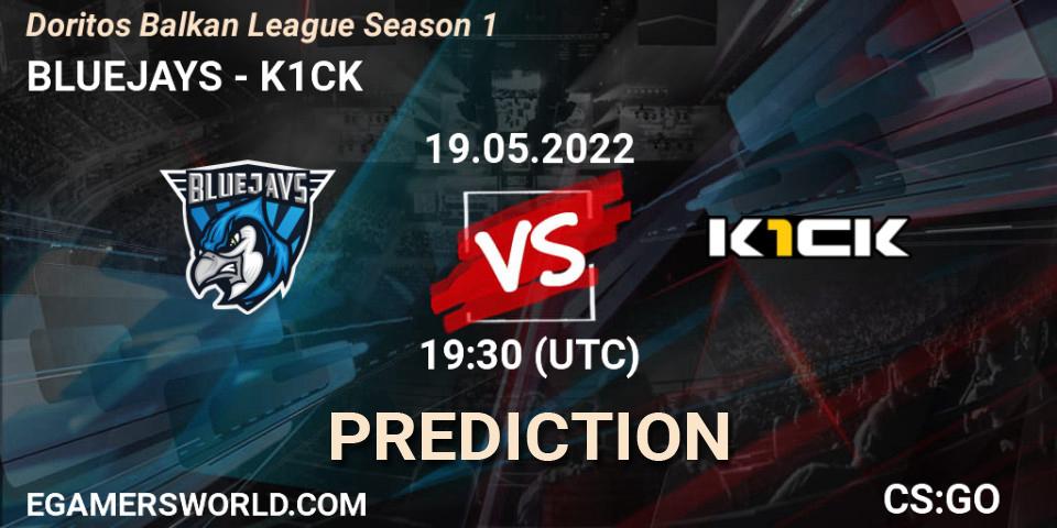 BLUEJAYS vs k1ck: Betting TIp, Match Prediction. 19.05.22. CS2 (CS:GO), Doritos Balkan League Season 1