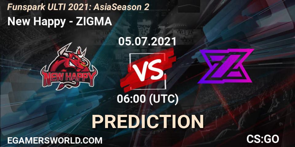 New Happy vs ZIGMA: Betting TIp, Match Prediction. 05.07.21. CS2 (CS:GO), Funspark ULTI 2021: Asia Season 2