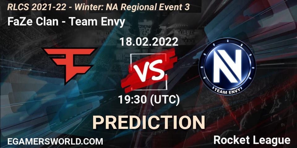 FaZe Clan vs Team Envy: Betting TIp, Match Prediction. 18.02.2022 at 19:30. Rocket League, RLCS 2021-22 - Winter: NA Regional Event 3