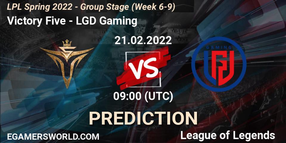 Victory Five vs LGD Gaming: Betting TIp, Match Prediction. 21.02.22. LoL, LPL Spring 2022 - Group Stage (Week 6-9)