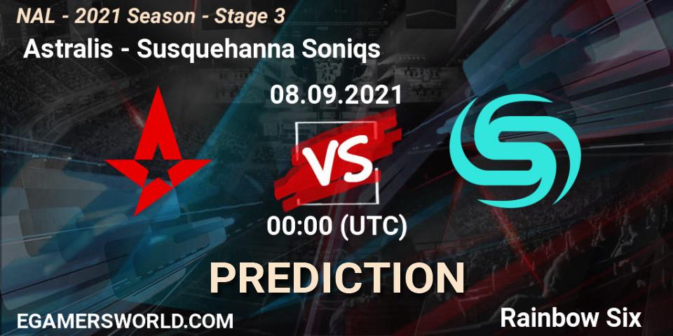  Astralis vs Susquehanna Soniqs: Betting TIp, Match Prediction. 08.09.2021 at 00:00. Rainbow Six, NAL - 2021 Season - Stage 3