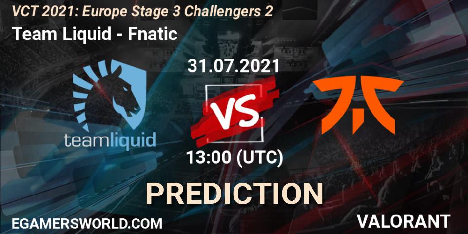 Team Liquid vs Fnatic: Betting TIp, Match Prediction. 31.07.21. VALORANT, VCT 2021: Europe Stage 3 Challengers 2