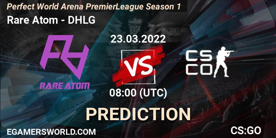 Rare Atom vs DHLG: Betting TIp, Match Prediction. 23.03.2022 at 11:00. Counter-Strike (CS2), Perfect World Arena Premier League Season 1