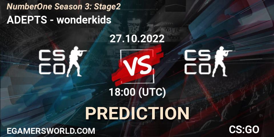 ADEPTS vs wonderkids: Betting TIp, Match Prediction. 27.10.2022 at 18:00. Counter-Strike (CS2), NumberOne Season 3: Stage 2