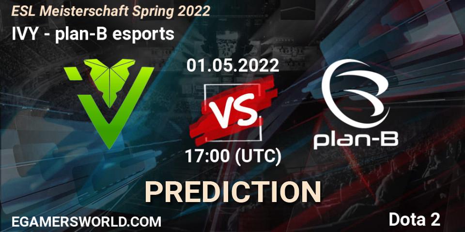IVY vs plan-B esports: Betting TIp, Match Prediction. 01.05.2022 at 16:34. Dota 2, ESL Meisterschaft Spring 2022