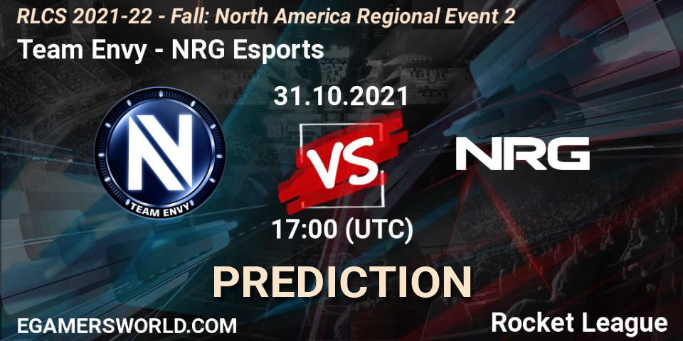 Team Envy vs NRG Esports: Betting TIp, Match Prediction. 31.10.21. Rocket League, RLCS 2021-22 - Fall: North America Regional Event 2