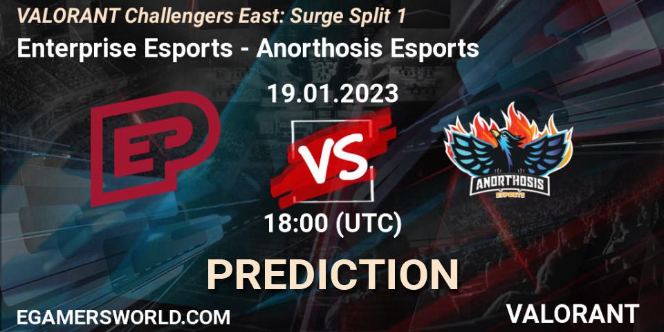 Enterprise Esports vs Anorthosis Esports: Betting TIp, Match Prediction. 19.01.2023 at 19:00. VALORANT, VALORANT Challengers 2023 East: Surge Split 1