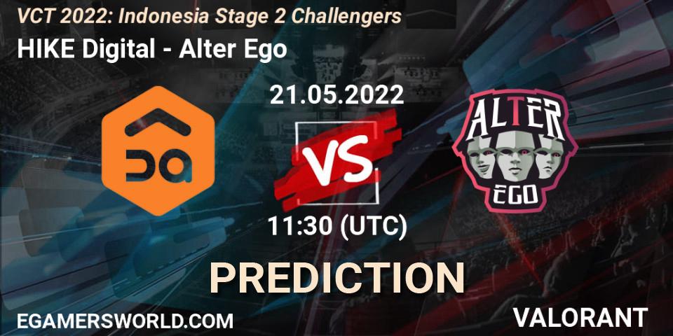 HIKE Digital vs Alter Ego: Betting TIp, Match Prediction. 21.05.2022 at 12:45. VALORANT, VCT 2022: Indonesia Stage 2 Challengers