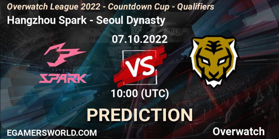 Hangzhou Spark vs Seoul Dynasty: Betting TIp, Match Prediction. 07.10.22. Overwatch, Overwatch League 2022 - Countdown Cup - Qualifiers