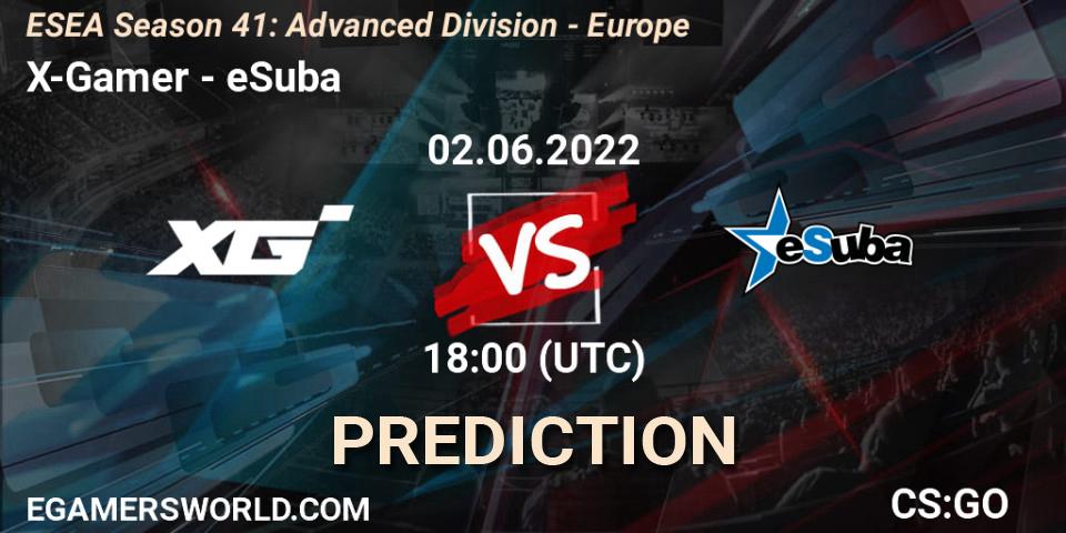 X-Gamer vs eSuba: Betting TIp, Match Prediction. 02.06.22. CS2 (CS:GO), ESEA Season 41: Advanced Division - Europe