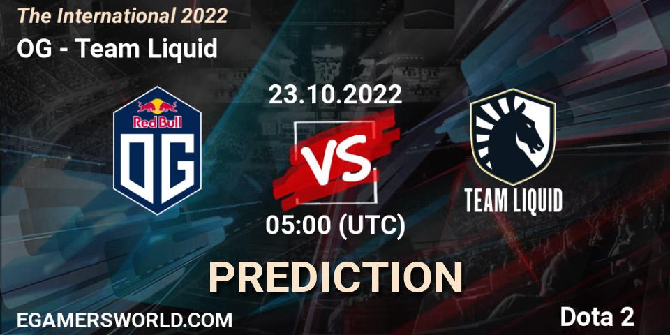 OG vs Team Liquid: Betting TIp, Match Prediction. 23.10.2022 at 05:41. Dota 2, The International 2022