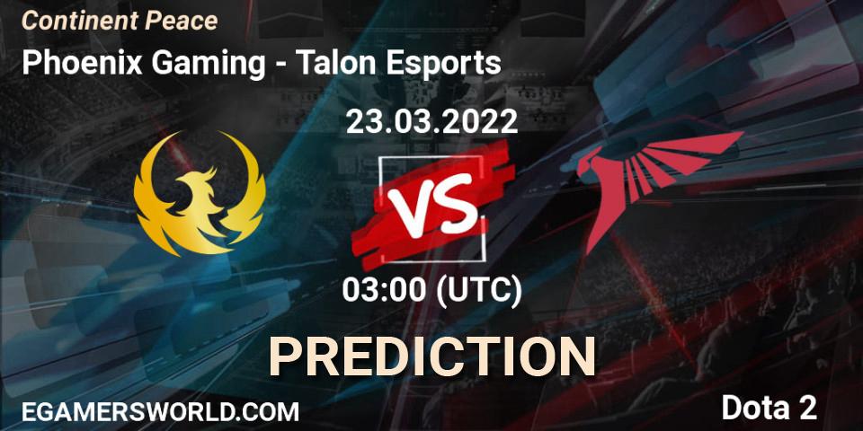 Phoenix Gaming vs Talon Esports: Betting TIp, Match Prediction. 23.03.22. Dota 2, Continent Peace