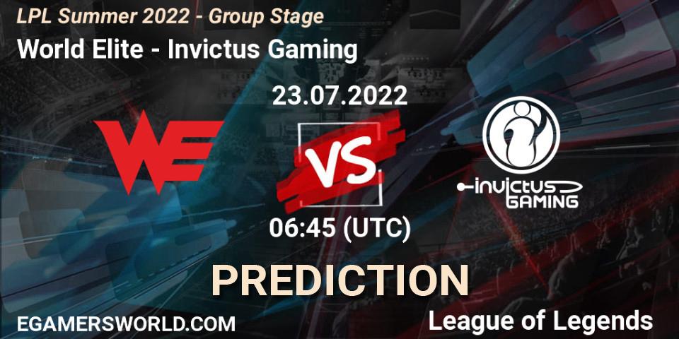 World Elite vs Invictus Gaming: Betting TIp, Match Prediction. 23.07.22. LoL, LPL Summer 2022 - Group Stage