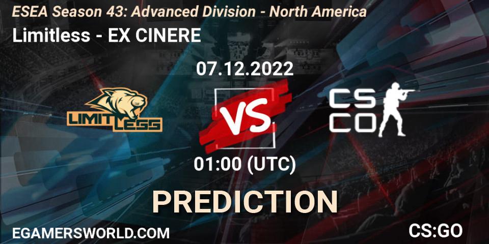 Limitless vs EX CINERE: Betting TIp, Match Prediction. 07.12.22. CS2 (CS:GO), ESEA Season 43: Advanced Division - North America