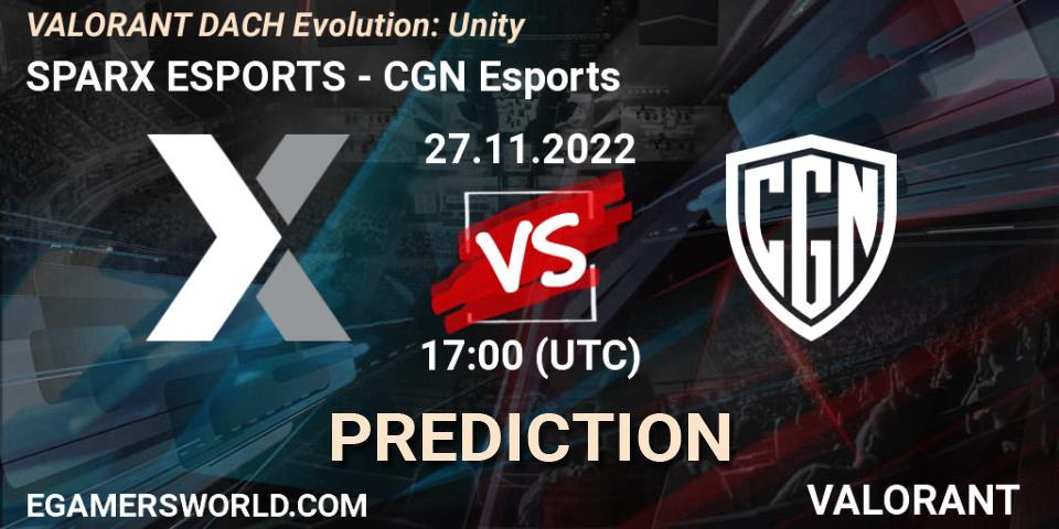 SPARX ESPORTS vs CGN Esports: Betting TIp, Match Prediction. 27.11.22. VALORANT, VALORANT DACH Evolution: Unity