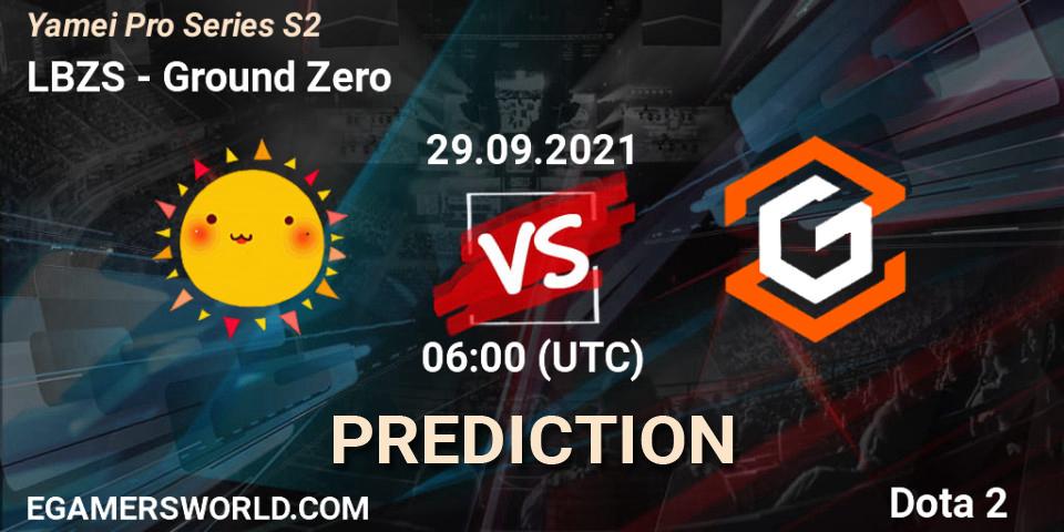 LBZS vs Ground Zero: Betting TIp, Match Prediction. 30.09.2021 at 04:11. Dota 2, Yamei Pro Series S2
