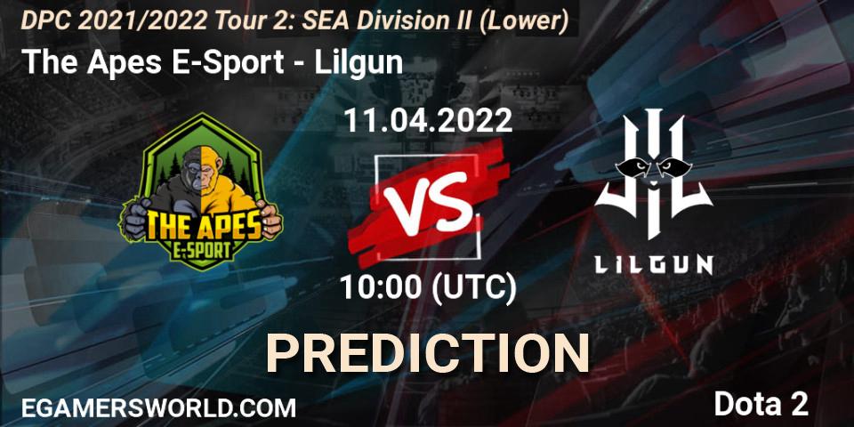 The Apes E-Sport vs Lilgun: Betting TIp, Match Prediction. 11.04.2022 at 10:00. Dota 2, DPC 2021/2022 Tour 2: SEA Division II (Lower)