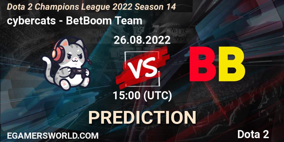 cybercats vs BetBoom Team: Betting TIp, Match Prediction. 26.08.22. Dota 2, Dota 2 Champions League 2022 Season 14