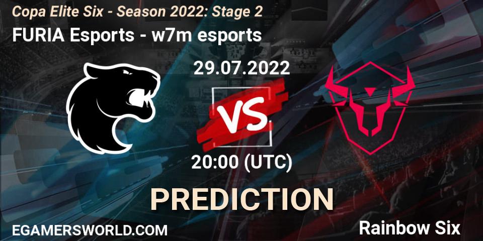 FURIA Esports vs w7m esports: Betting TIp, Match Prediction. 29.07.2022 at 20:00. Rainbow Six, Copa Elite Six - Season 2022: Stage 2