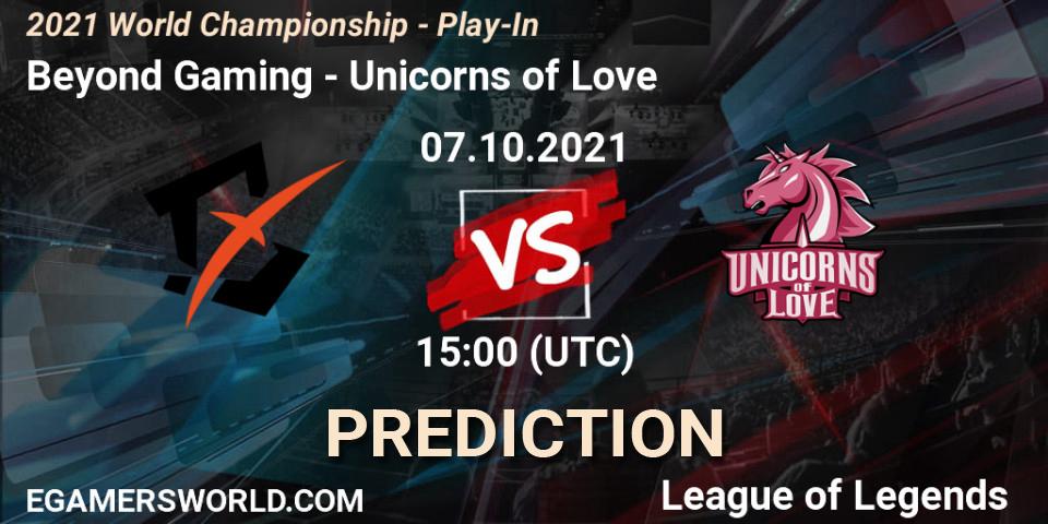 Beyond Gaming vs Unicorns of Love: Betting TIp, Match Prediction. 07.10.21. LoL, 2021 World Championship - Play-In