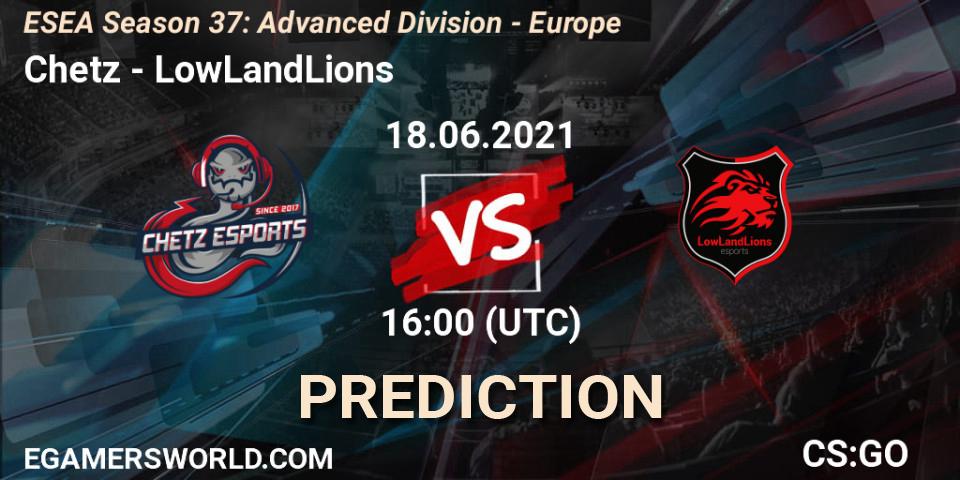 Chetz vs LowLandLions: Betting TIp, Match Prediction. 18.06.21. CS2 (CS:GO), ESEA Season 37: Advanced Division - Europe