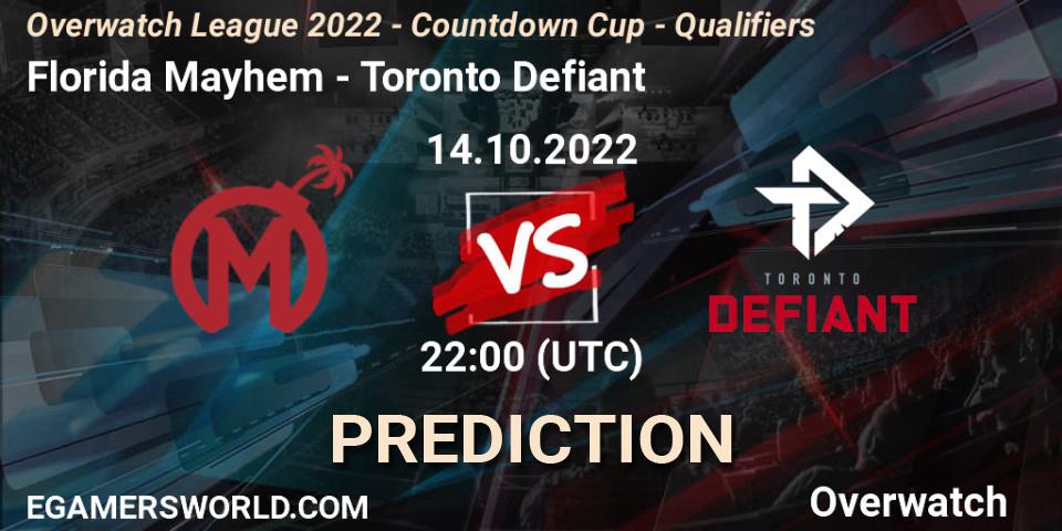 Florida Mayhem vs Toronto Defiant: Betting TIp, Match Prediction. 14.10.22. Overwatch, Overwatch League 2022 - Countdown Cup - Qualifiers