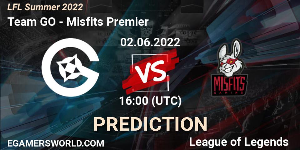 Team GO vs Misfits Premier: Betting TIp, Match Prediction. 02.06.2022 at 16:00. LoL, LFL Summer 2022