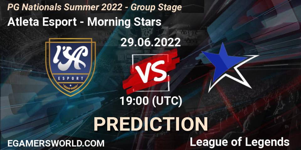 Atleta Esport vs Morning Stars: Betting TIp, Match Prediction. 29.06.2022 at 19:00. LoL, PG Nationals Summer 2022 - Group Stage