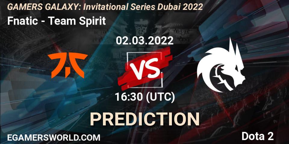 Fnatic vs Team Spirit: Betting TIp, Match Prediction. 02.03.22. Dota 2, GAMERS GALAXY: Invitational Series Dubai 2022