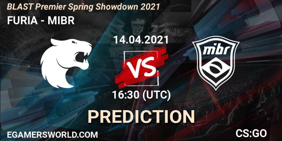 FURIA vs MIBR: Betting TIp, Match Prediction. 14.04.2021 at 16:05. Counter-Strike (CS2), BLAST Premier Spring Showdown 2021