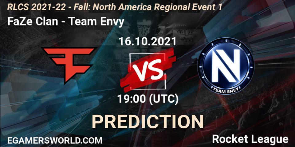 FaZe Clan vs Team Envy: Betting TIp, Match Prediction. 16.10.2021 at 19:00. Rocket League, RLCS 2021-22 - Fall: North America Regional Event 1