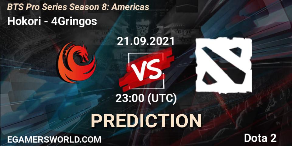 Hokori vs 4Gringos: Betting TIp, Match Prediction. 21.09.21. Dota 2, BTS Pro Series Season 8: Americas
