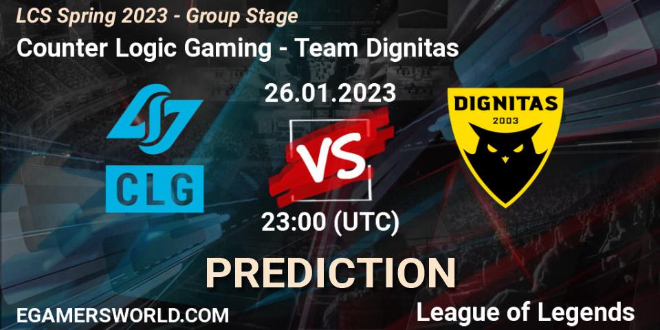 Counter Logic Gaming vs Team Dignitas: Betting TIp, Match Prediction. 27.01.23. LoL, LCS Spring 2023 - Group Stage