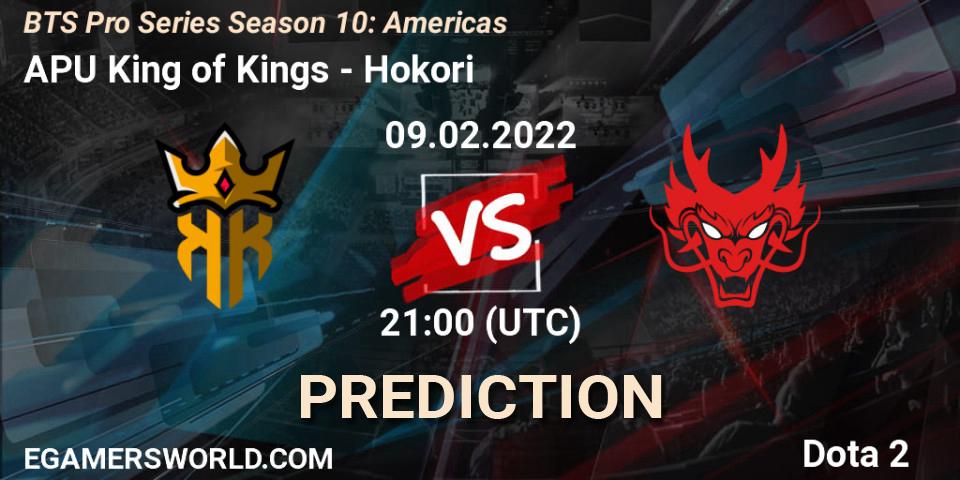 APU King of Kings vs Hokori: Betting TIp, Match Prediction. 09.02.2022 at 21:00. Dota 2, BTS Pro Series Season 10: Americas