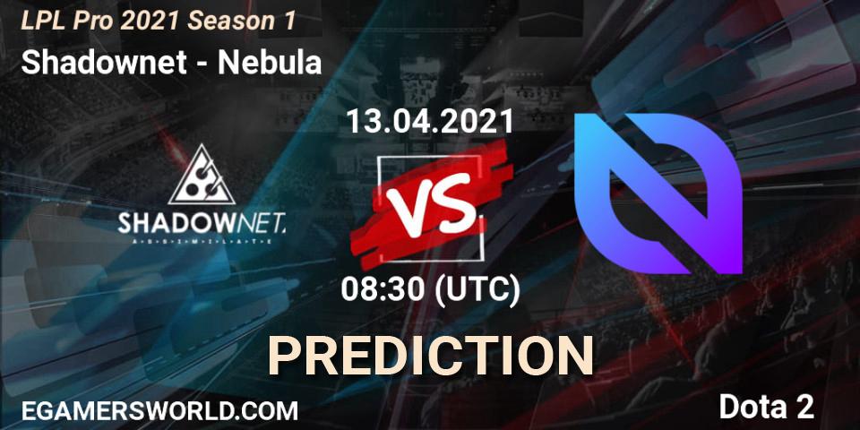 Shadownet vs Nebula: Betting TIp, Match Prediction. 13.04.2021 at 08:36. Dota 2, LPL Pro 2021 Season 1