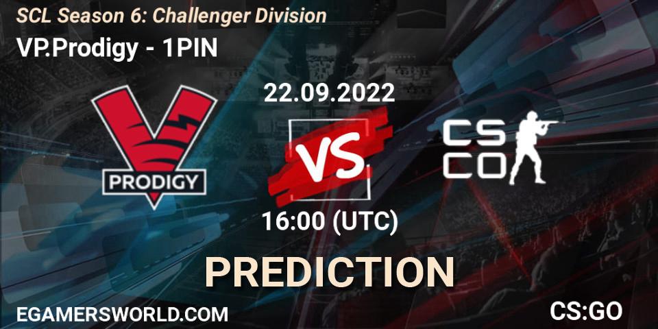 VP.Prodigy vs 1PIN: Betting TIp, Match Prediction. 22.09.2022 at 16:00. Counter-Strike (CS2), SCL Season 6: Challenger Division