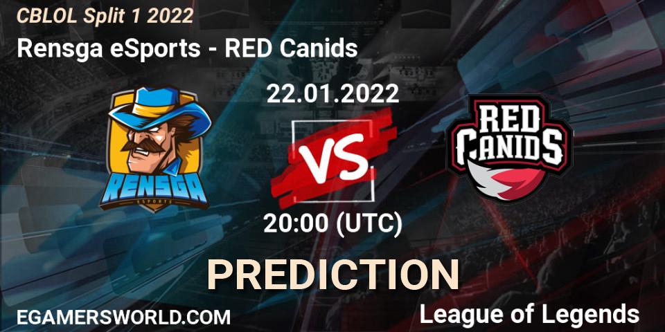 Rensga eSports vs RED Canids: Betting TIp, Match Prediction. 22.01.22. LoL, CBLOL Split 1 2022