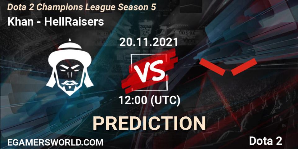 Khan vs HellRaisers: Betting TIp, Match Prediction. 20.11.21. Dota 2, Dota 2 Champions League 2021 Season 5