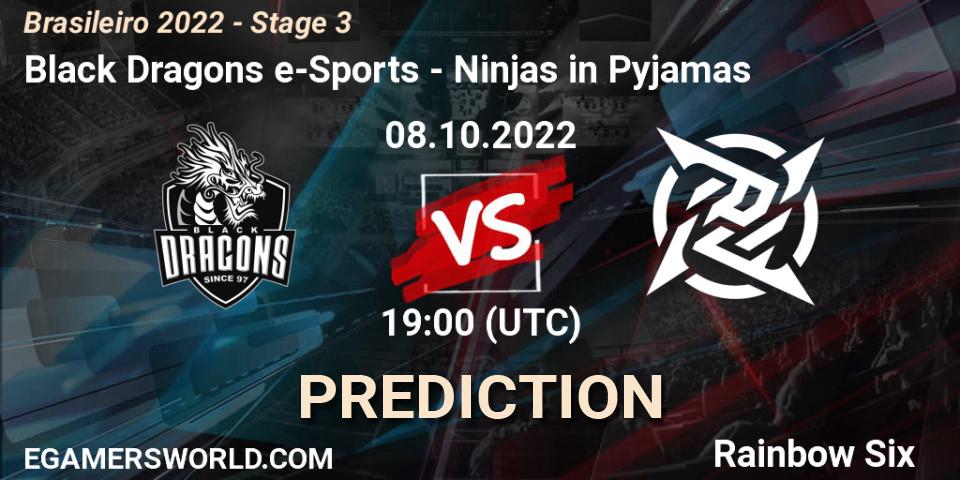 Black Dragons e-Sports vs Ninjas in Pyjamas: Betting TIp, Match Prediction. 08.10.22. Rainbow Six, Brasileirão 2022 - Stage 3